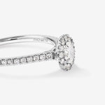 Stunning 0.5 CT Oval Moissanite Stone Engagement Ring with Pave and Halo Design 5