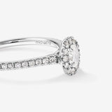 Stunning 0.5 CT Oval Moissanite Stone Engagement Ring with Pave and Halo Design 5