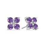 0.15 CT Round Amethyst Lab Made Diamond- February Birthstone Studs 5