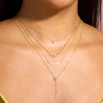 0.30 CT Round Moissanite Diamond Linked Up Pendant Necklace in Solid Gold 9