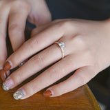 Stunning 0.5 - 1.5 CT Princess Moissanite Engagement Ring with Pave Design 2