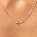 0.40 TCW Round Moissanite Diamond Cross Pendant Necklace in Solid Gold 4