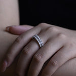 Stunning 0.5 TCW Emerald Moissanite Stones Full Eternity Wedding Band 8