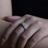 Stunning 0.5 TCW Emerald Moissanite Stones Full Eternity Wedding Band 8