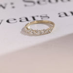 Stunning 0.3 TCW Round, Marquise & Emerald Moissanite Stones Half Eternity Wedding Band 1