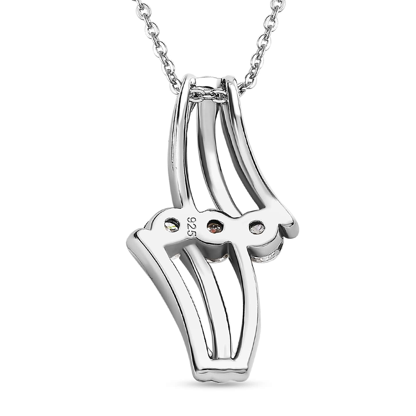 Round Cut Cubic Zirconia in 925 Sterling Silver Necklace 5