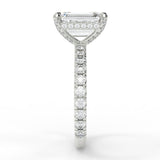 Stunning 2.53 CT Emerald Moissanite Engagement Ring with Hidden Halo & Pave Design 7