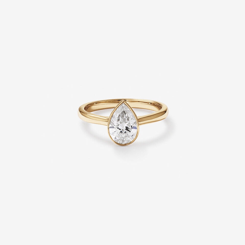 Stunning 1.25 CT Pear Moissanite Engagement Ring with Bezel Design 1