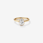 Stunning 1.25 CT Pear Moissanite Engagement Ring with Bezel Design 1