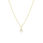 0.20 TCW Round Moissanite Diamond Customize Letter Pendant Necklace in Solid Gold 3