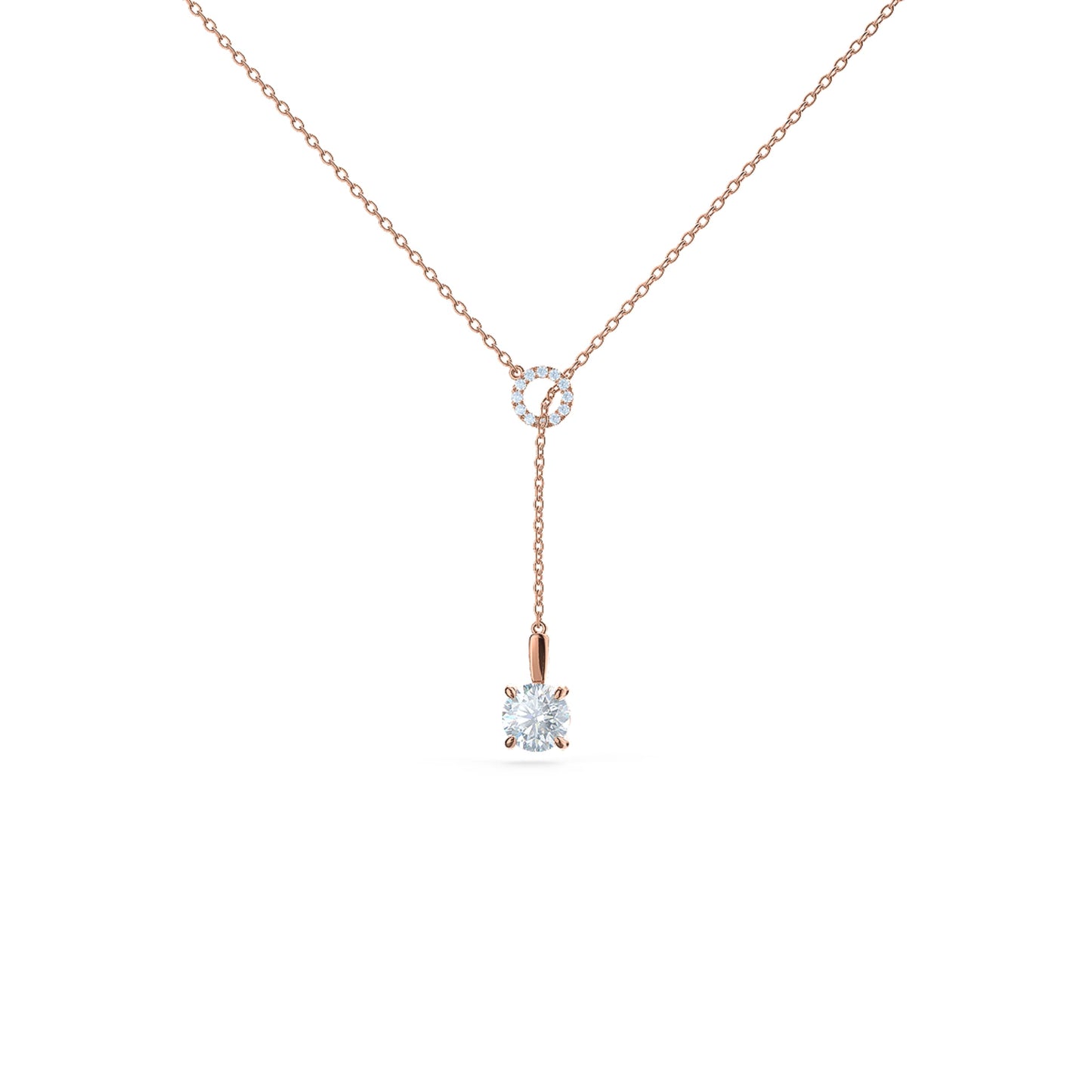 
                  
                    0.75 TCW Round Cut Moissanite Necklace With Drop Lariat Style
                  
                