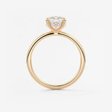 Cushion Hidden Halo Lab Grown Diamond Engagement Ring