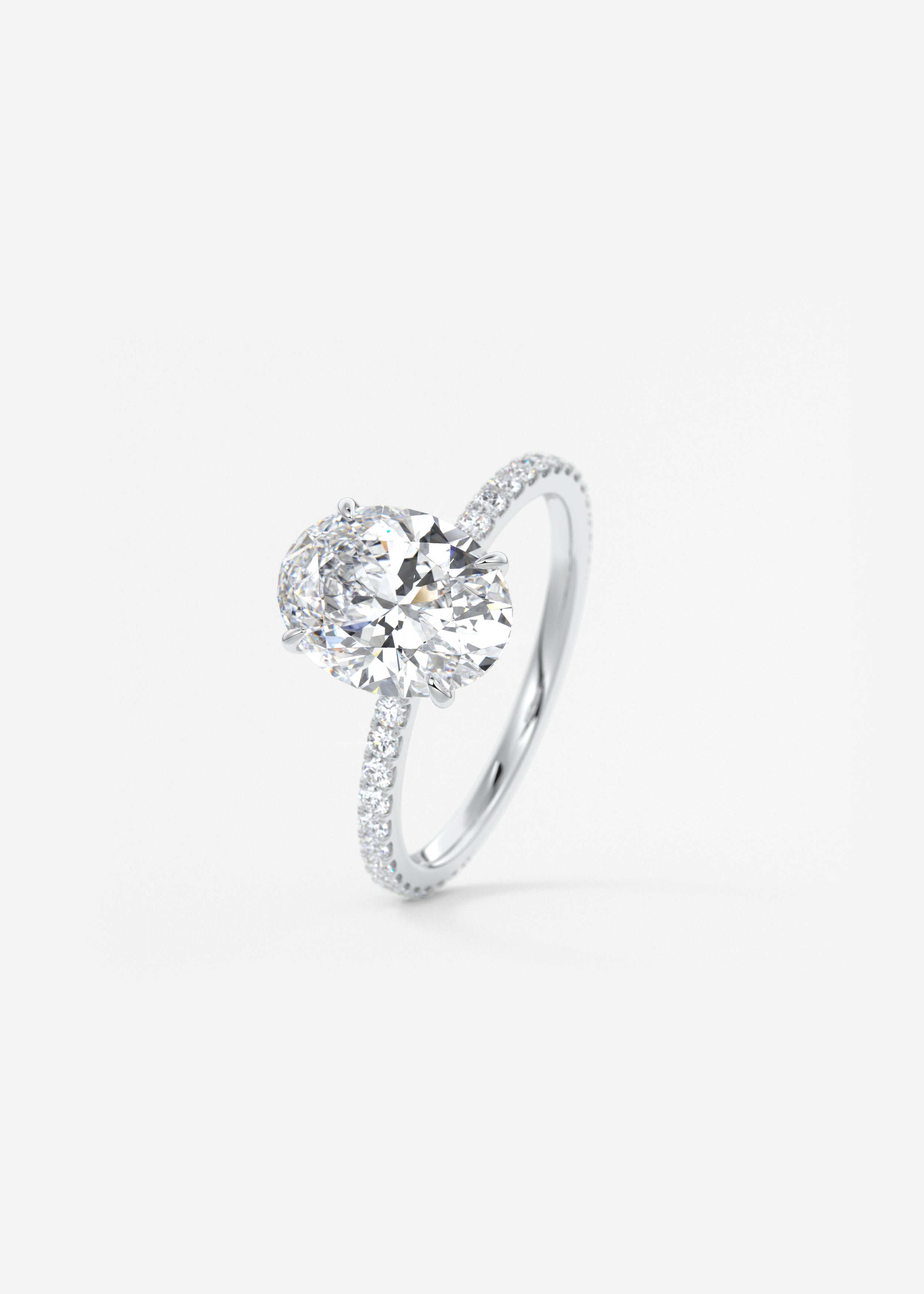 Oval Pave Lab Grown Diamond Engagement Ring