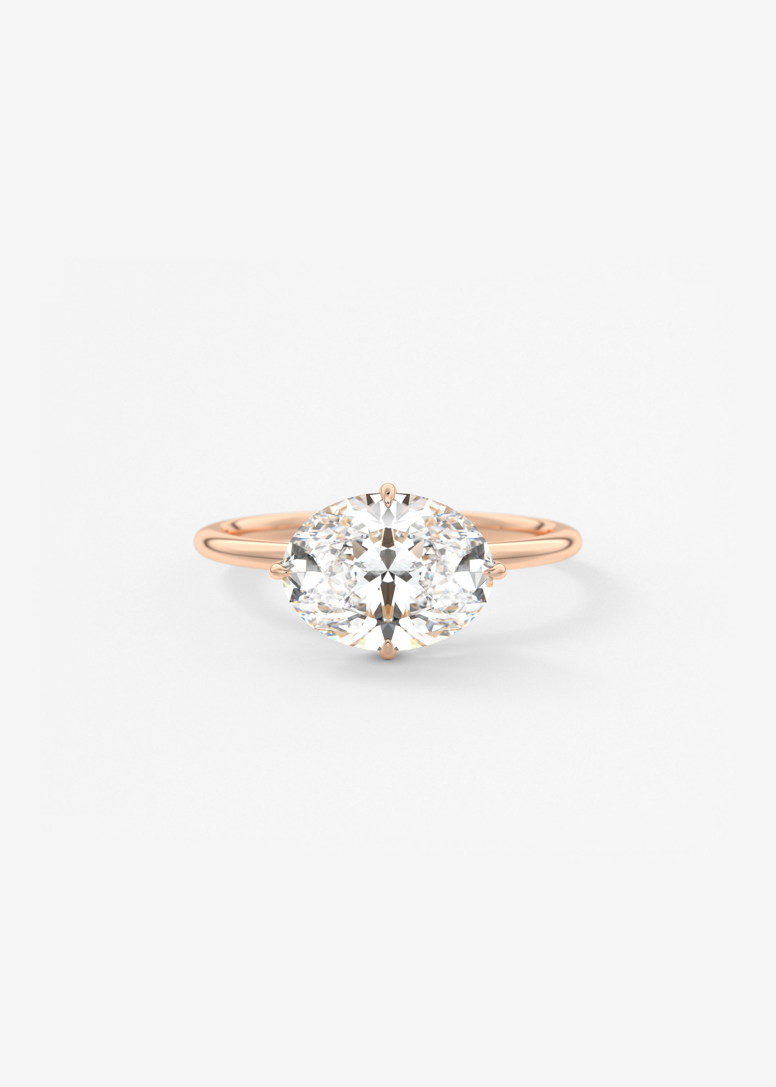 Oval East West Solitaire Lab Grown Diamond Engagement Ring