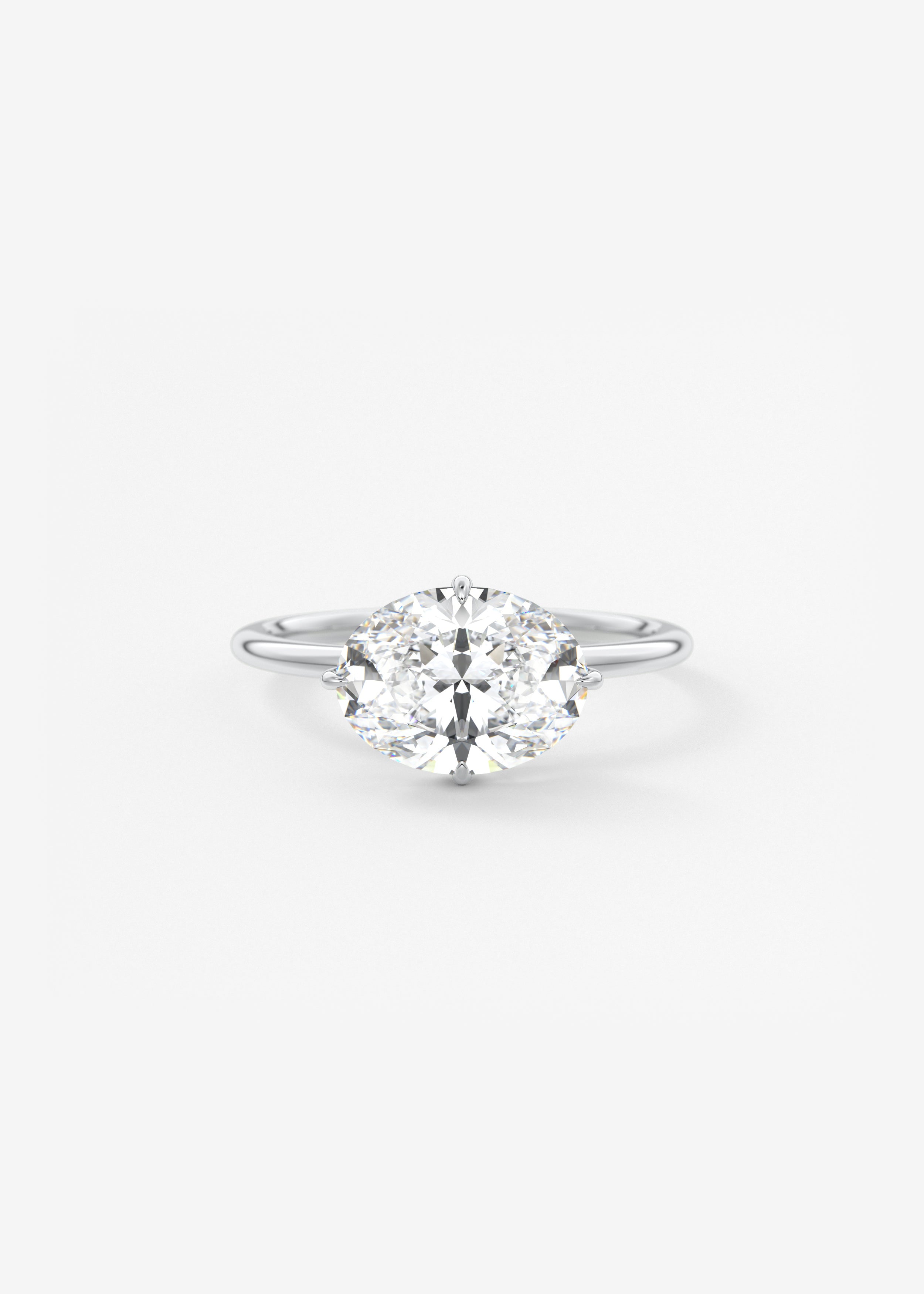 Oval East West Solitaire Lab Grown Diamond Engagement Ring