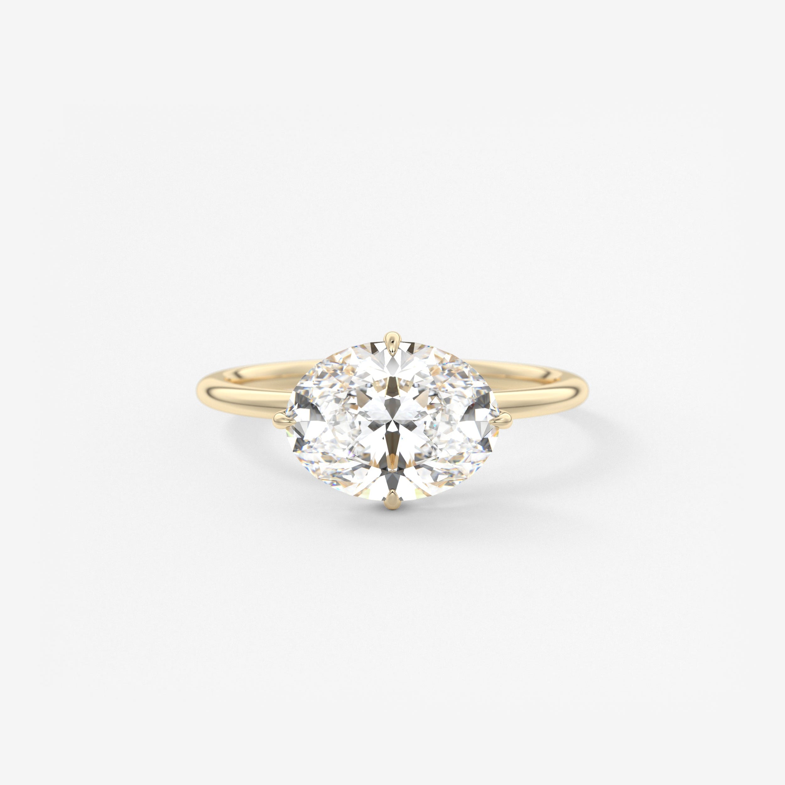 Oval East West Solitaire Lab Grown Diamond Engagement Ring
