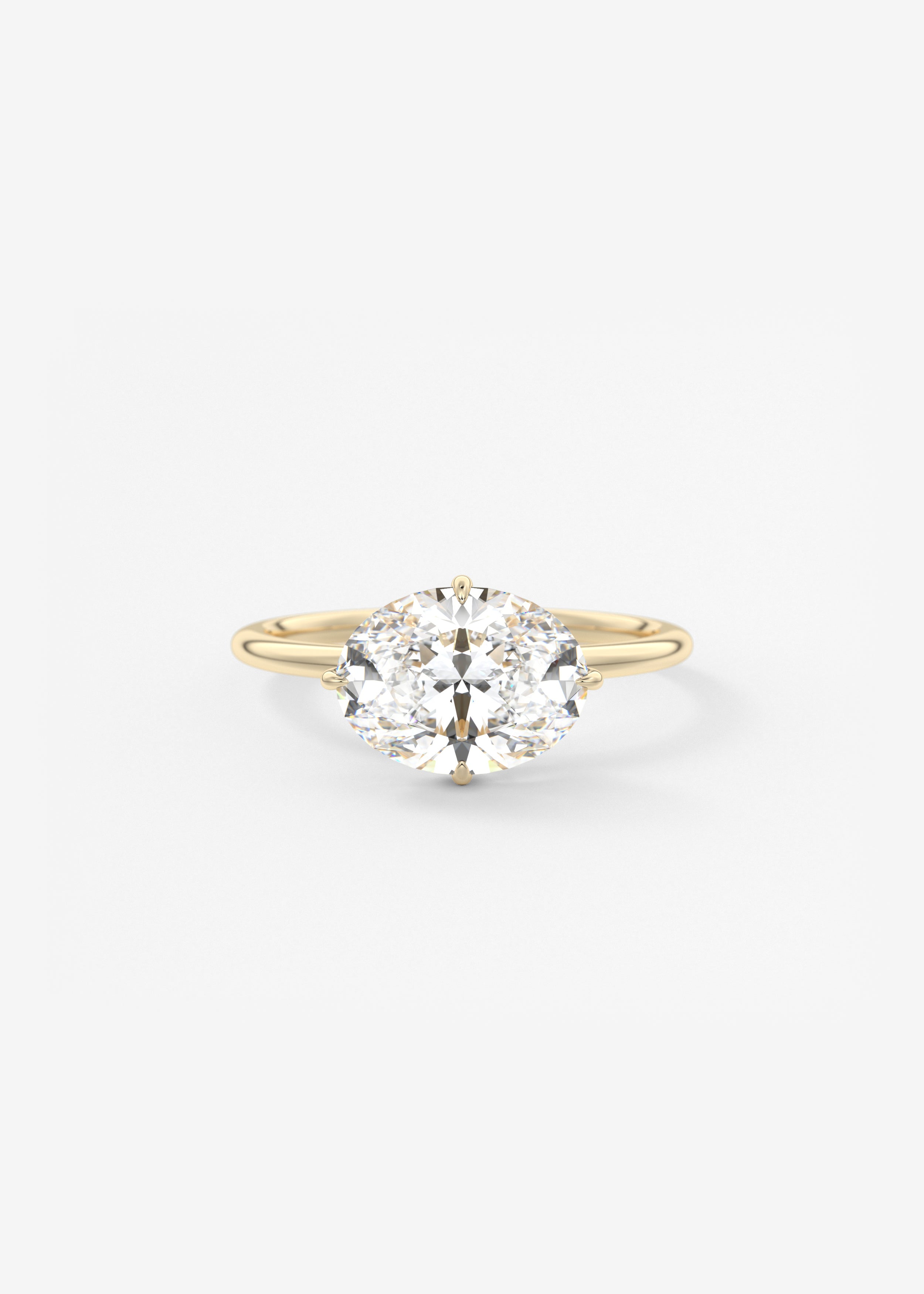Oval East West Solitaire Lab Grown Diamond Engagement Ring