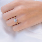 1.8 CT Round Pave Lab Grown Diamond Engagement Ring