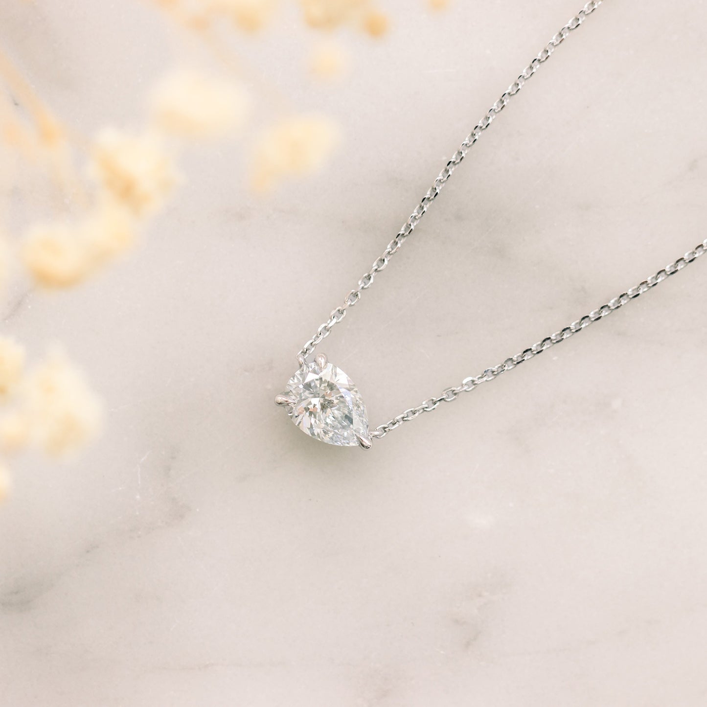 
                  
                    0.5 CT Floating Pear Cut Moissanite Necklace With Solitaire Style
                  
                