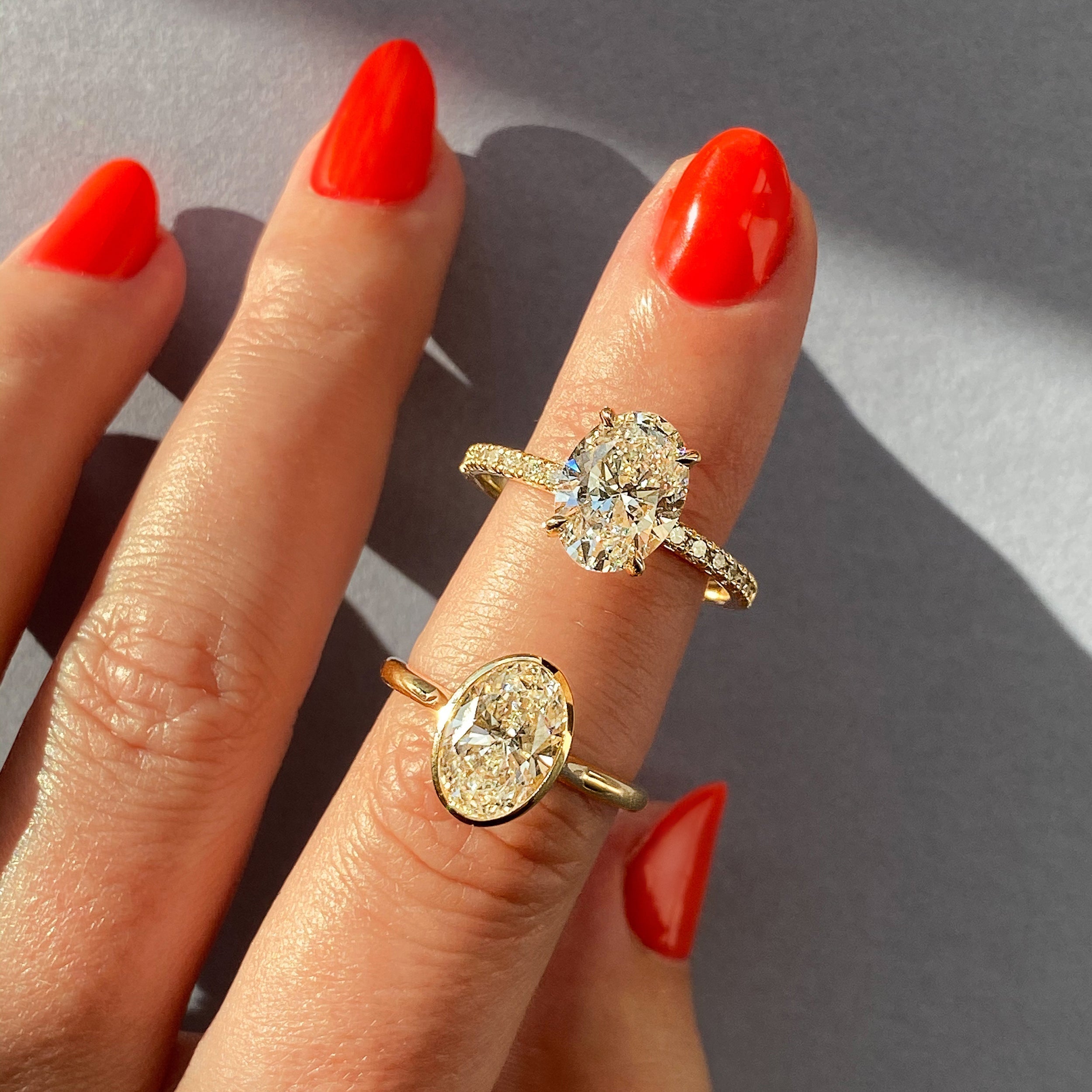 Oval Pave Lab Grown Diamond Engagement Ring