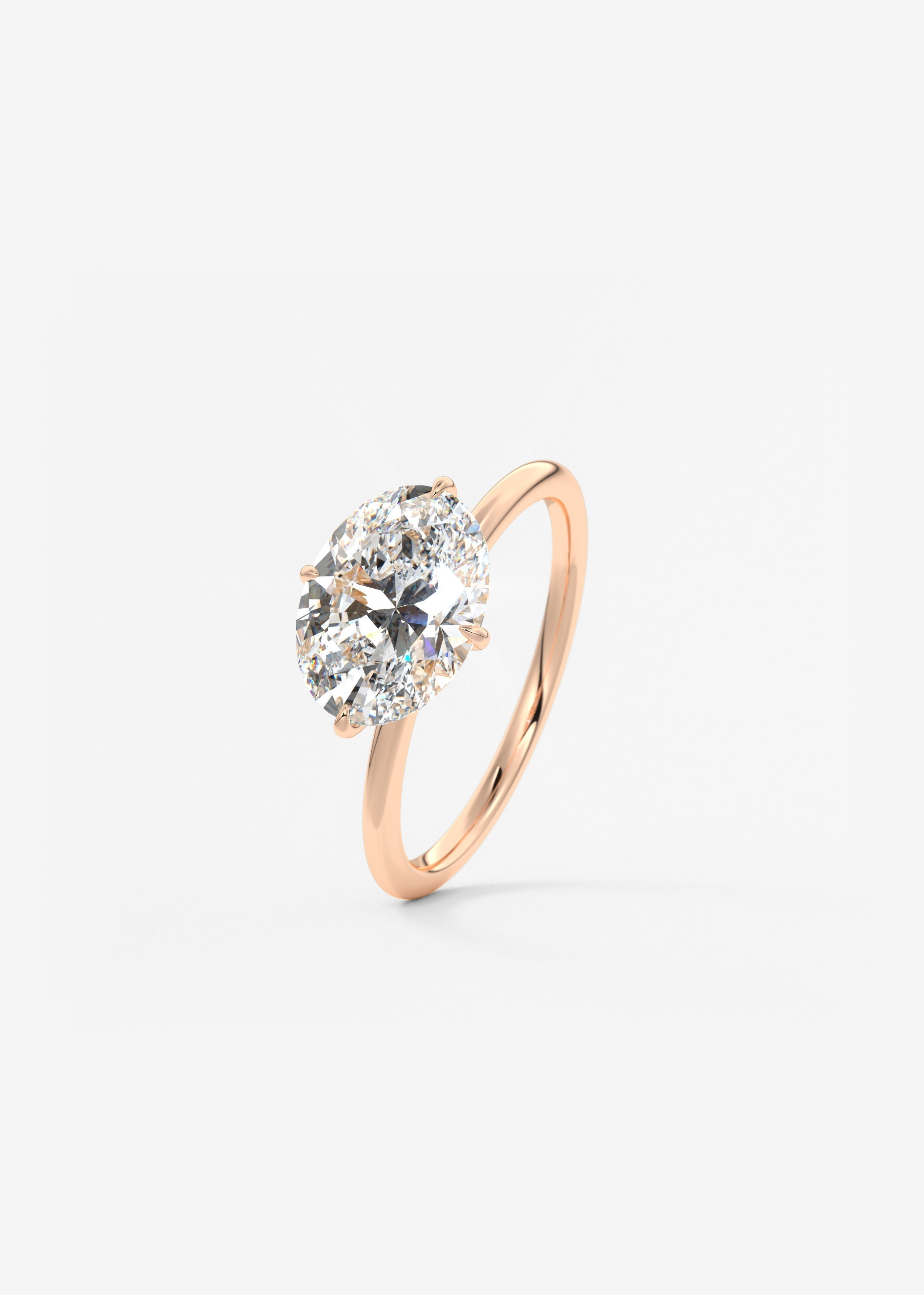 Oval East West Solitaire Lab Grown Diamond Engagement Ring