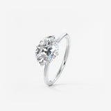 Oval East West Solitaire Lab Grown Diamond Engagement Ring