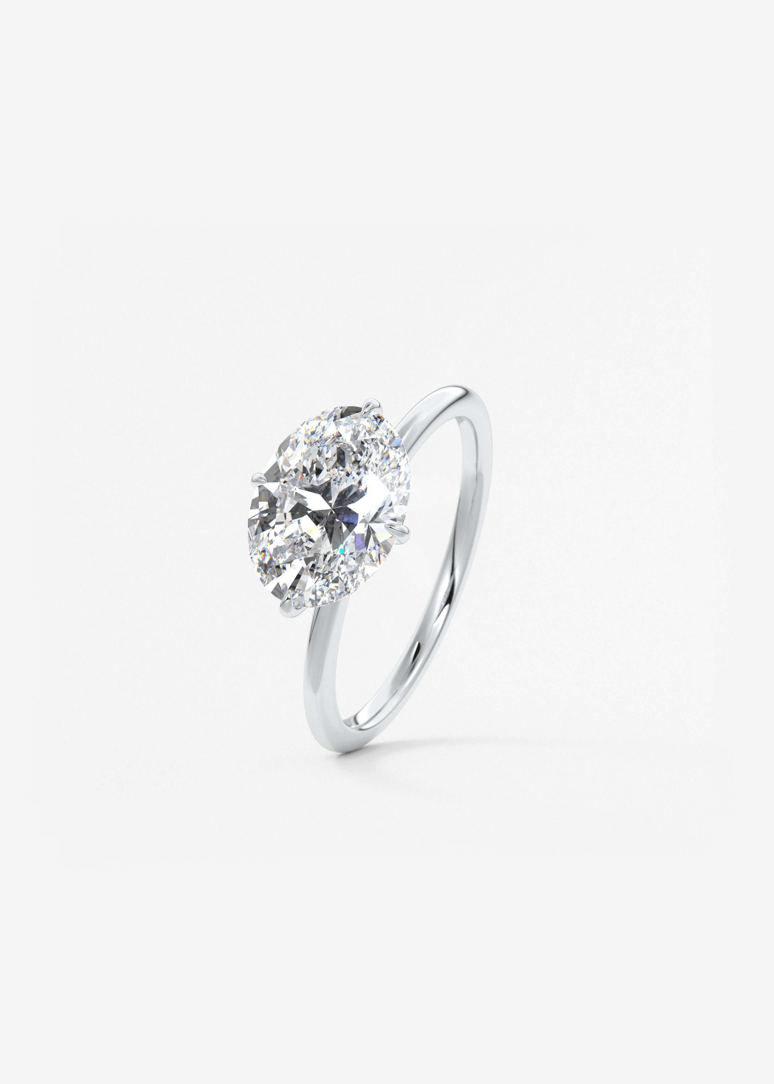 Oval East West Solitaire Lab Grown Diamond Engagement Ring