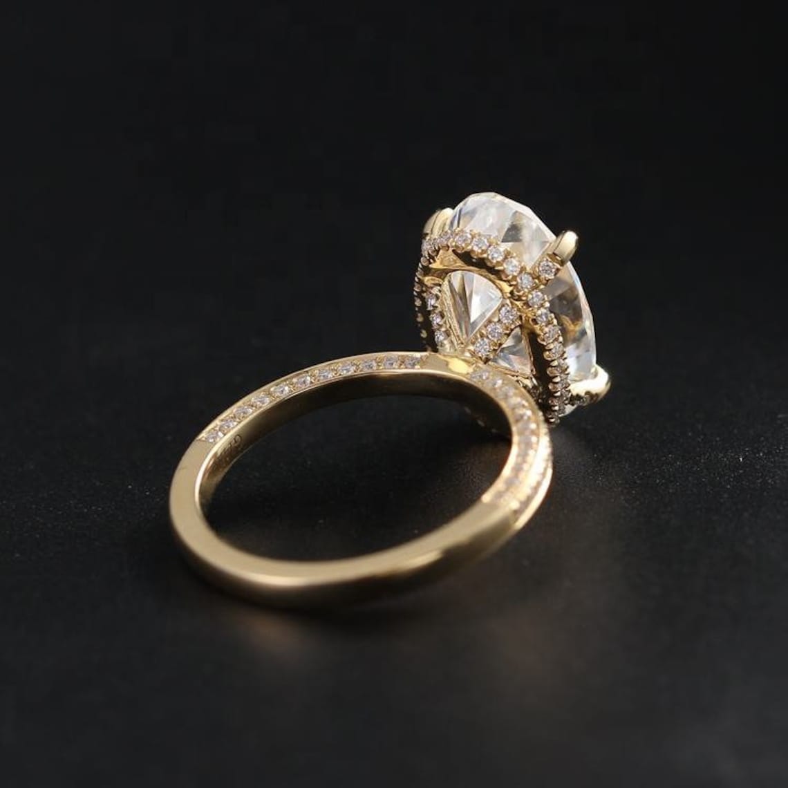 Hidden Halo Engagement Ring Featuring 3.50 CT Oval Moissanite 6