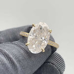 Hidden Halo Engagement Ring Featuring 3.50 CT Oval Moissanite 7