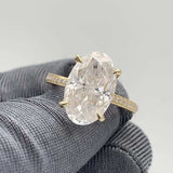 Hidden Halo Engagement Ring Featuring 3.50 CT Oval Moissanite 7