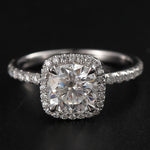 Halo Engagement Ring Featuring 2.11 CT Cushion Moissanite 2
