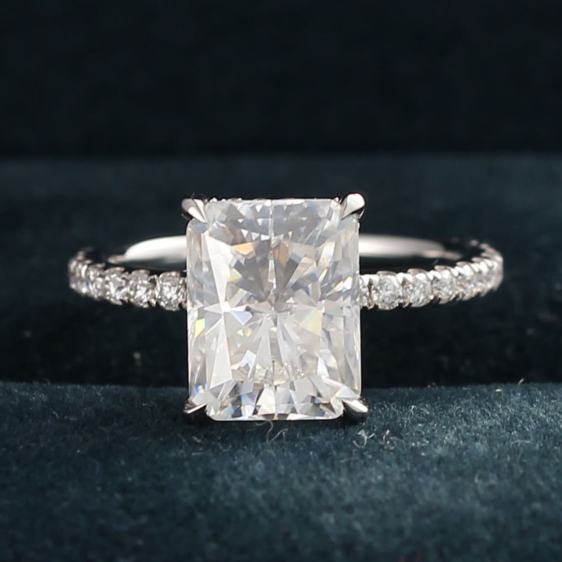 Hidden Halo Engagement Ring Featuring 3.25 CT Round Moissanite 2