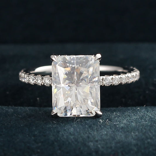 Hidden Halo Engagement Ring Featuring 3.25 CT Round Moissanite 2