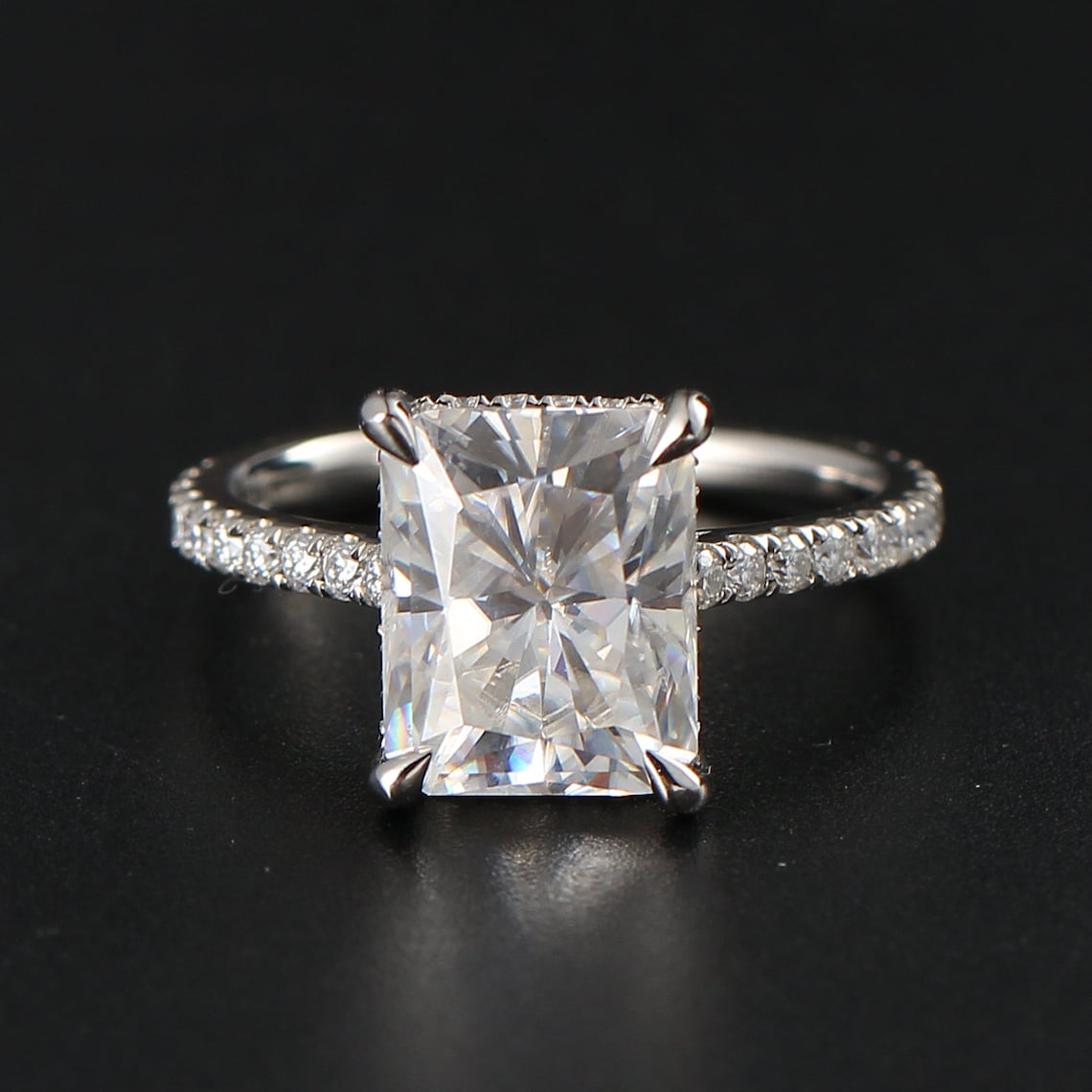 Hidden Halo Engagement Ring Featuring 2.50 CT Radiant Moissanite 2