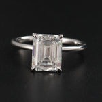 Hidden Halo Engagement Ring Featuring 2.50 CT Emerald Moissanite 2