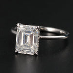 Hidden Halo Engagement Ring Featuring 2.50 CT Emerald Moissanite 4