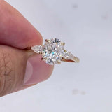 2.44 CT Oval Moissanite Three Stone Engagement Ring - farrellouise