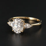 Three Stone Engagement Ring Featuring 2.44 CT Oval Moissanite 3