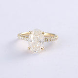 2.25 CT Oval Moissanite Hidden Halo Pave Setting Engagement Ring - farrellouise