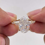 Hidden Halo Engagement Ring Featuring 3.50 CT Oval Moissanite 4