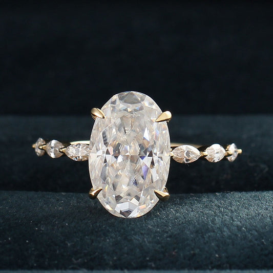 Hidden Halo Engagement Ring Featuring 3.50 CT Oval Moissanite 2