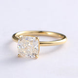 Solitaire Engagement Ring Featuring 2.0 CT Cushion Moissanite 2