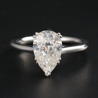 Hidden Halo Engagement Ring Featuring 3.23 CT Pear Moissanite 2