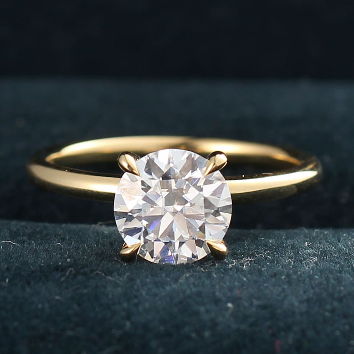 Solitaire Engagement Ring Featuring 2.0 CT Round Moissanite 4