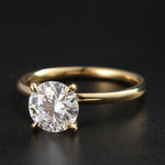 Solitaire Engagement Ring Featuring 2.0 CT Round Moissanite 2