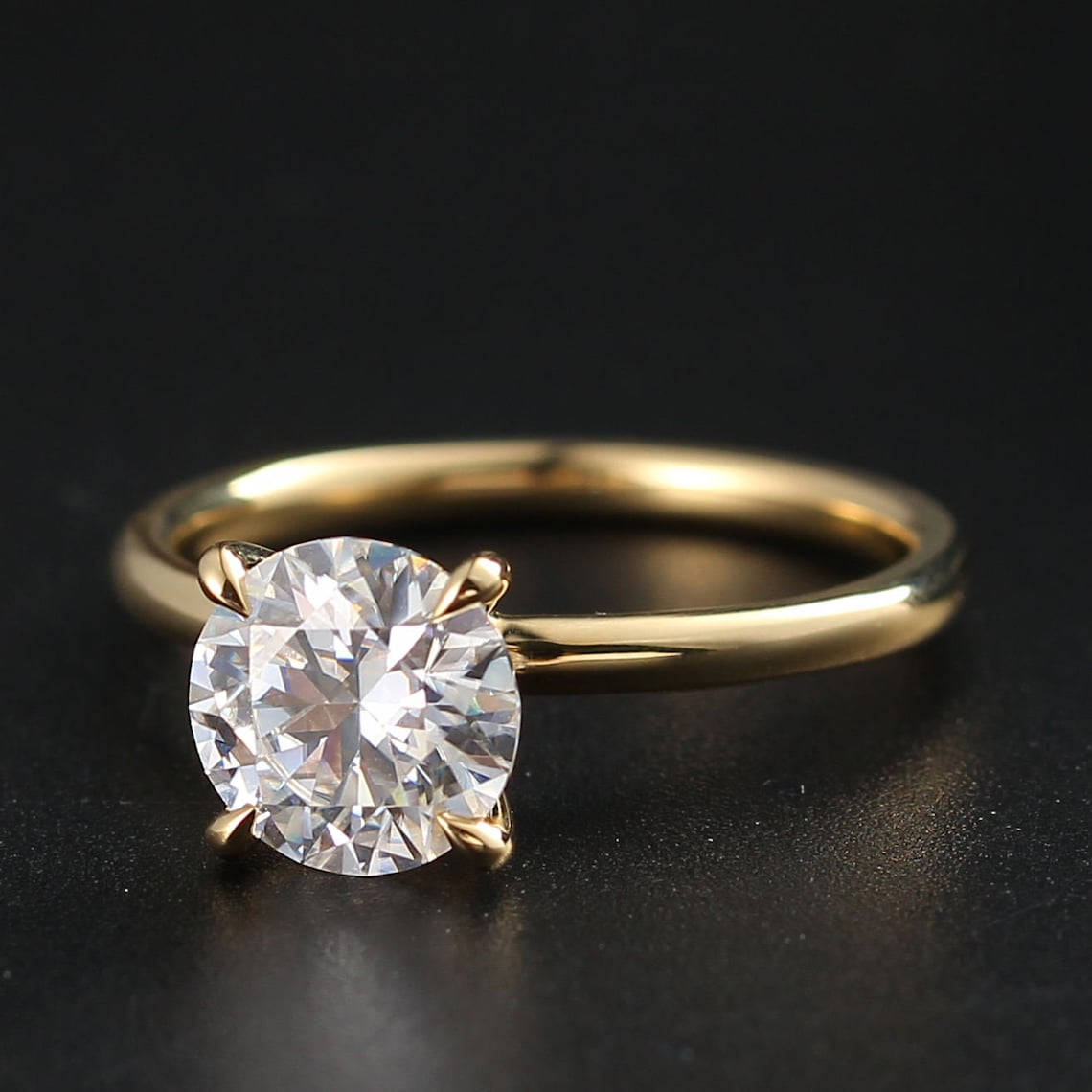 Solitaire Engagement Ring Featuring 2.0 CT Round Moissanite 2
