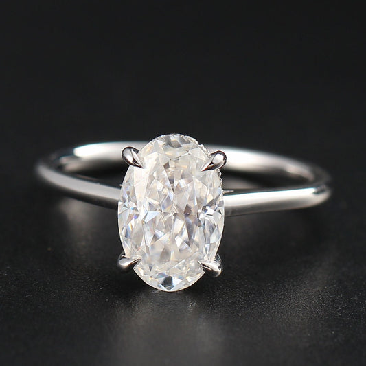 Hidden Halo Engagement Ring Featuring 3.50 CT Oval Moissanite 2