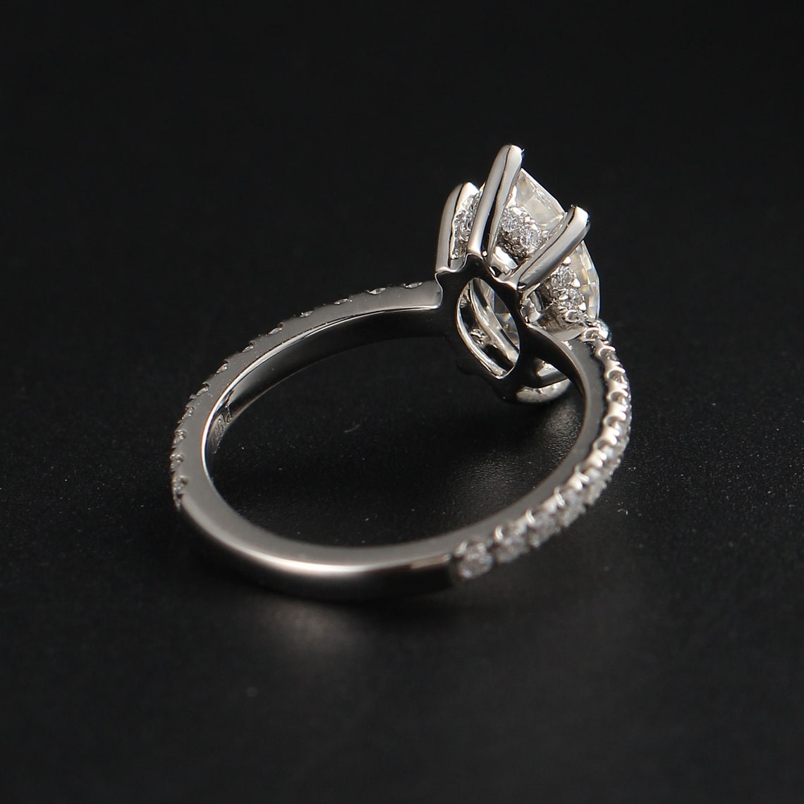 Hidden Halo Engagement Ring Featuring 2.0 CT Marquise Moissanite 6