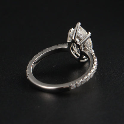 Hidden Halo Engagement Ring Featuring 2.0 CT Marquise Moissanite 6