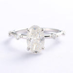 Dainty Pave Engagement Ring Featuring 2.50 CT Oval Moissanite 1